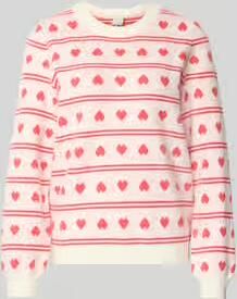 Ichi Relaxed fit Pullover met All-over motiefstitching Model 'Brielle'