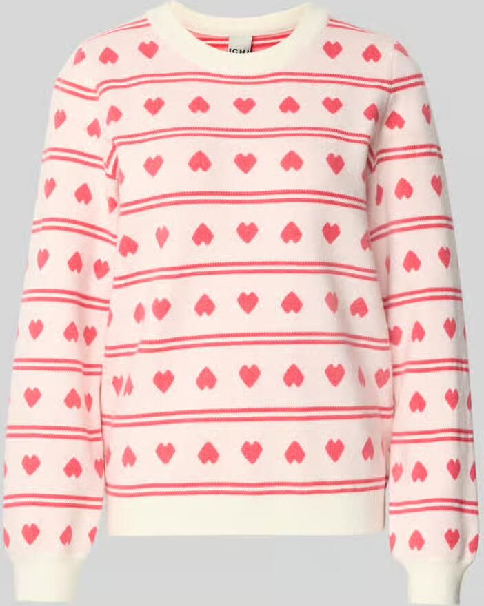 Ichi Relaxed fit Pullover met All-over motiefstitching Model 'Brielle'