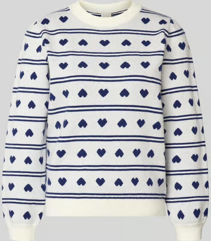 Ichi Relaxed fit Pullover met All-over motiefstitching Model 'Brielle'