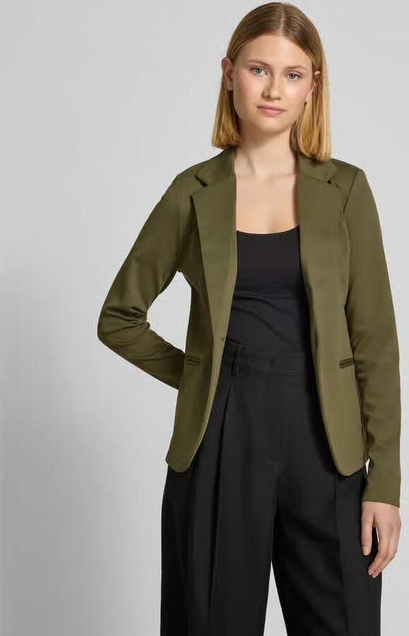Ichi Elegante Jacquard Blazer Jas Zwart Lizard Green Dames - Foto 7