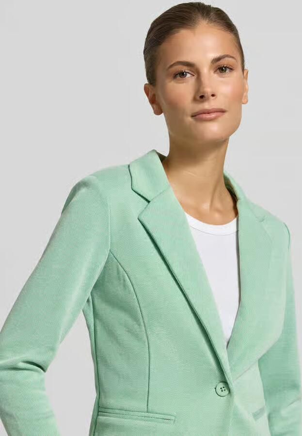 Ichi slim fit blazer met paspelzakken model 'KATE PIQUE'