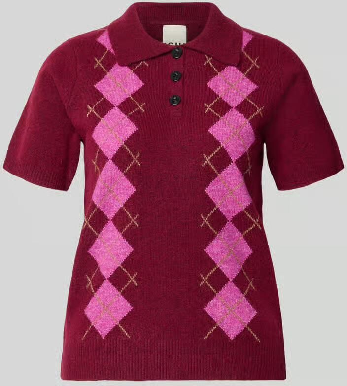 Ichi Slim Fit poloshirt met wol model 'Dasila'
