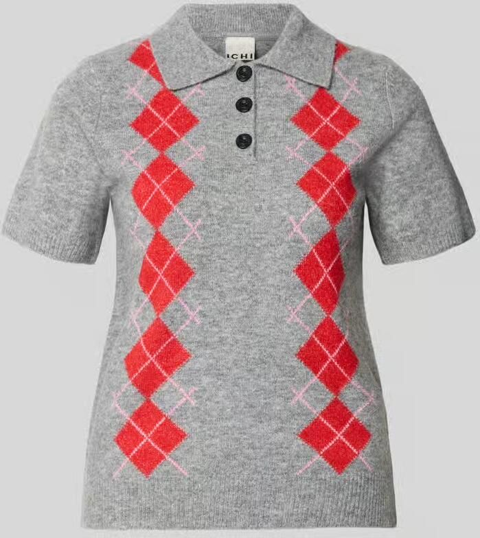 Ichi Slim Fit poloshirt met wol model 'Dasila'