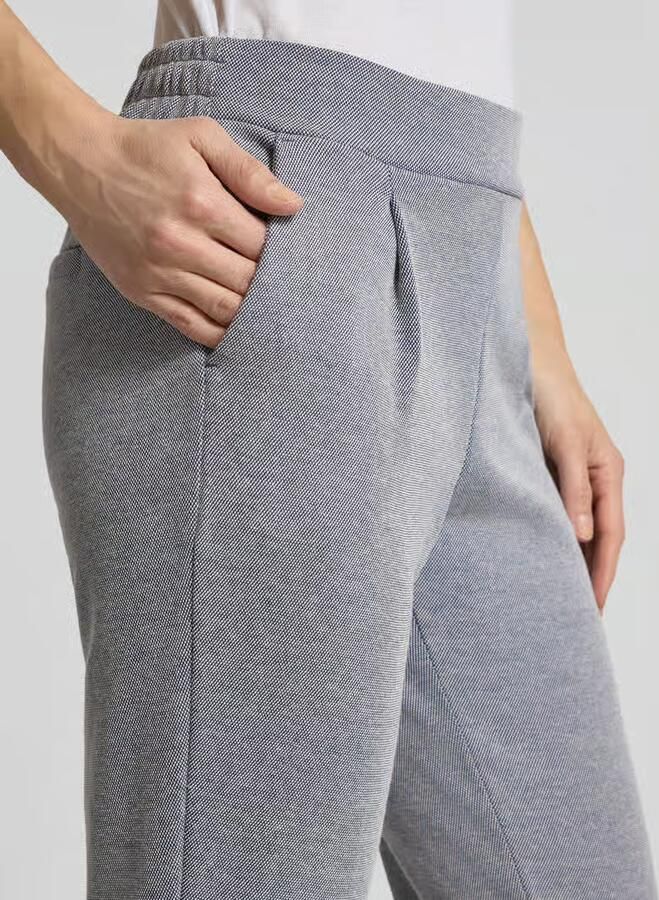 Ichi Slim fit stoffen broek met elastische band Model 'Kate'