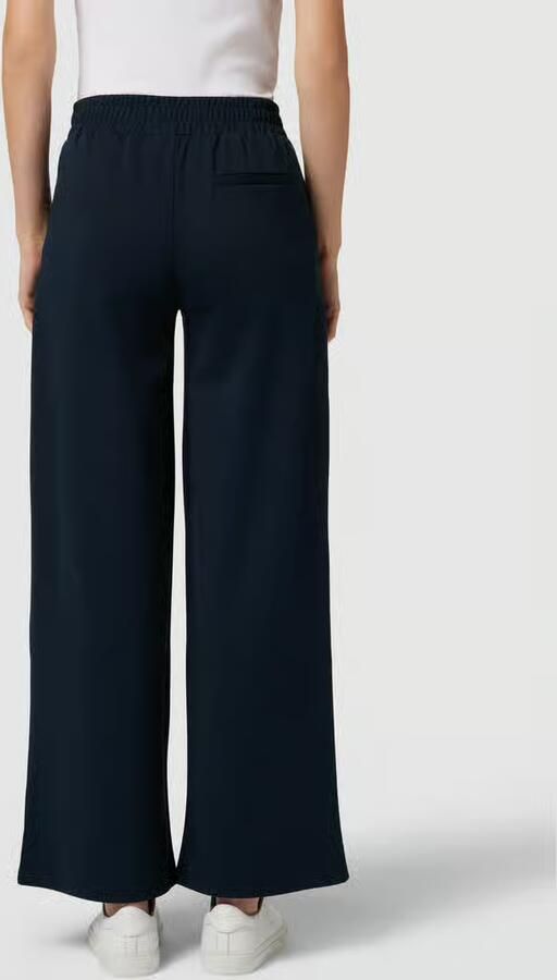 ICHI high waist wide leg pantalon IHKATE SUS LONG WIDE van polyester donkerblauw