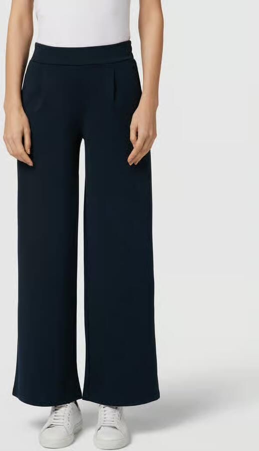 ICHI high waist wide leg pantalon IHKATE SUS LONG WIDE van polyester donkerblauw - Foto 8