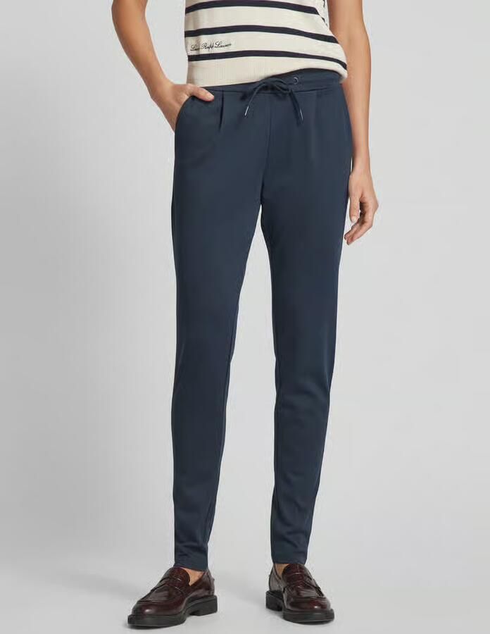 Ichi Blauwe vetersluiting broek met achterzakken Blue Dames - Foto 4