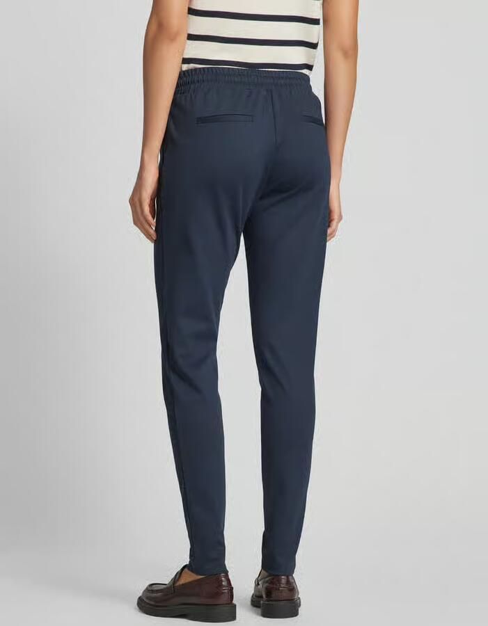 Ichi Blauwe vetersluiting broek met achterzakken Blue Dames - Foto 3
