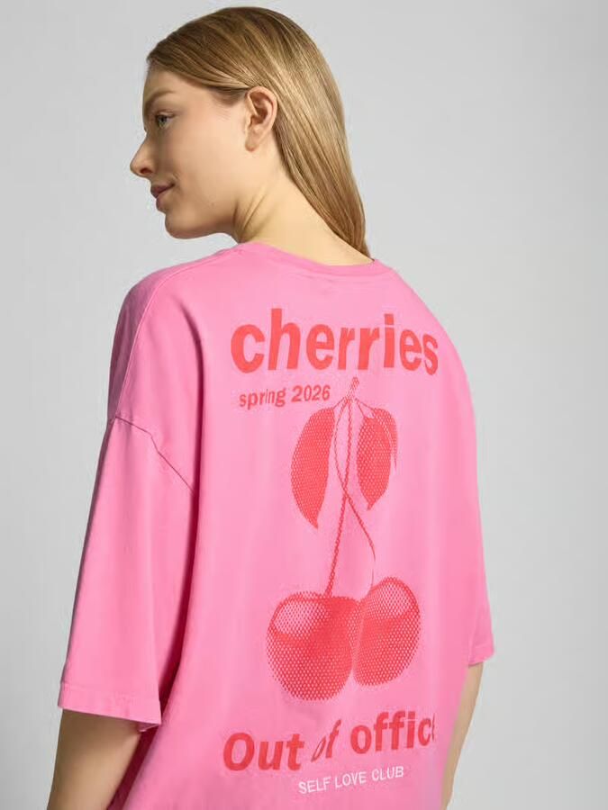 Ichi T-shirt met motiefprint op de achterkant model 'NICA'