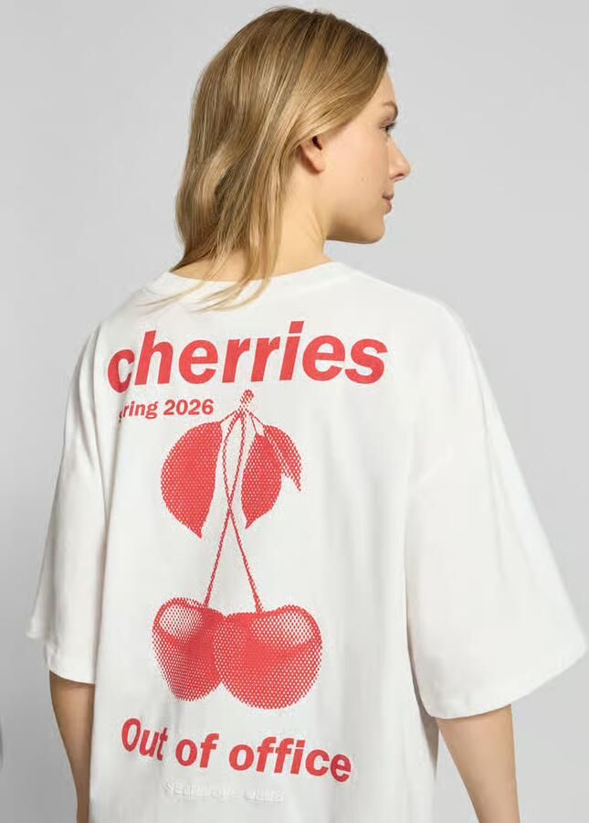 Ichi T-shirt met motiefprint op de achterkant model 'NICA'