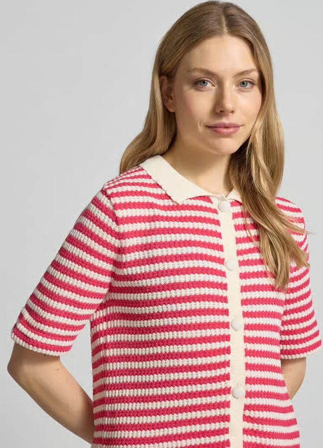 Ichi T-shirt met polokraag en knoopsluiting model 'LORIANNA'