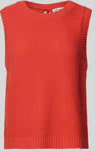 Ichi Rode Gebreide Trui met Open Rug Red Dames - Foto 4