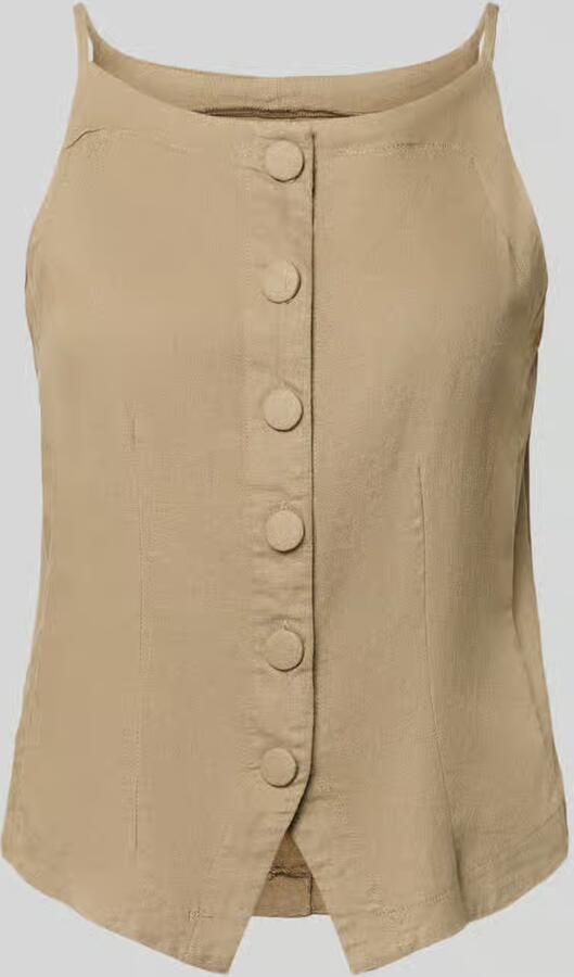 Ichi Top met korte mouwen van mix van linnen en viscose model 'LINNO' - Foto 2