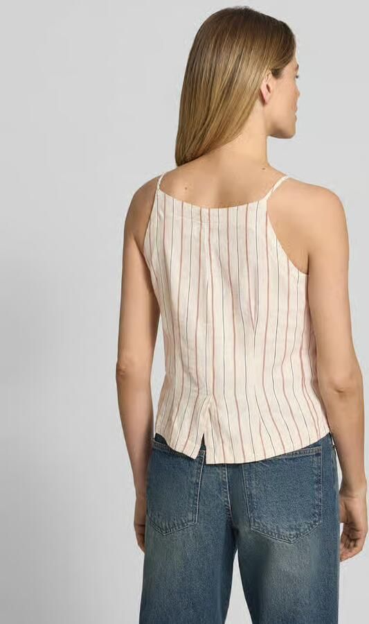 Ichi Top met korte mouwen van mix van linnen en viscose model 'LINNO'
