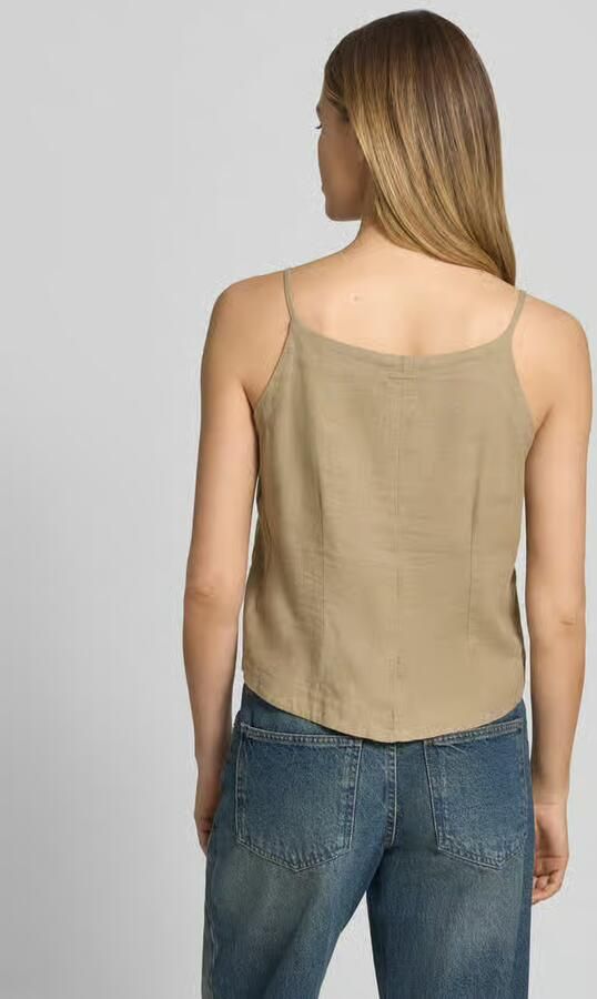 Ichi Top met korte mouwen van mix van linnen en viscose model 'LINNO'