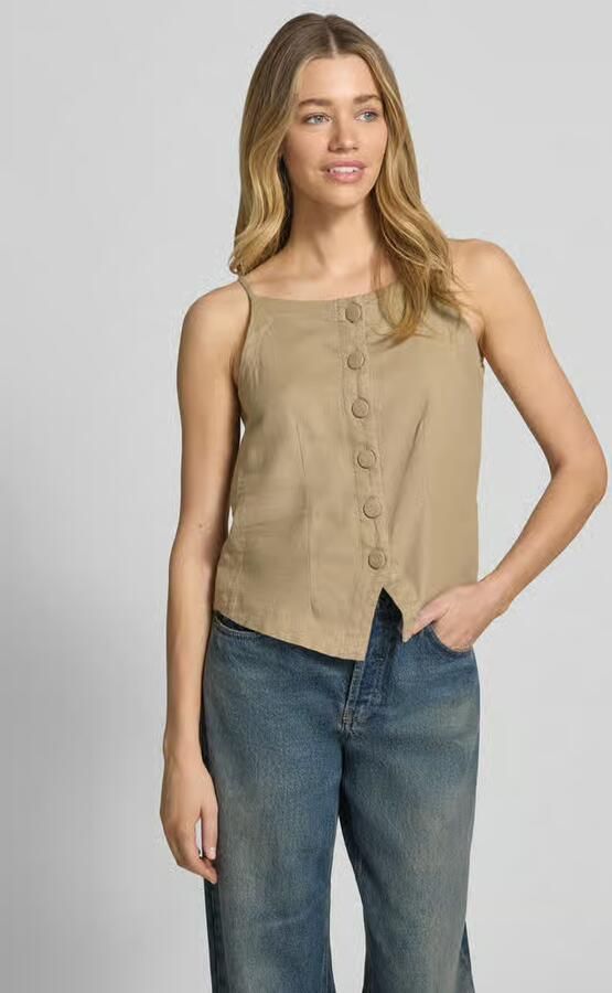 Ichi Top met korte mouwen van mix van linnen en viscose model 'LINNO' - Foto 3