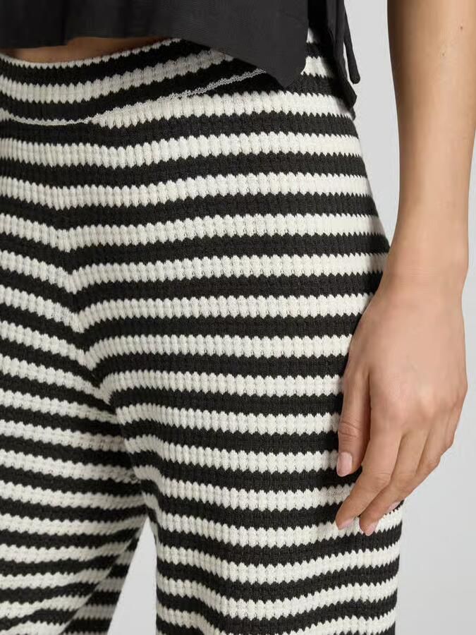 Ichi wide fit stoffen broek met brei-look model 'Lorianna'