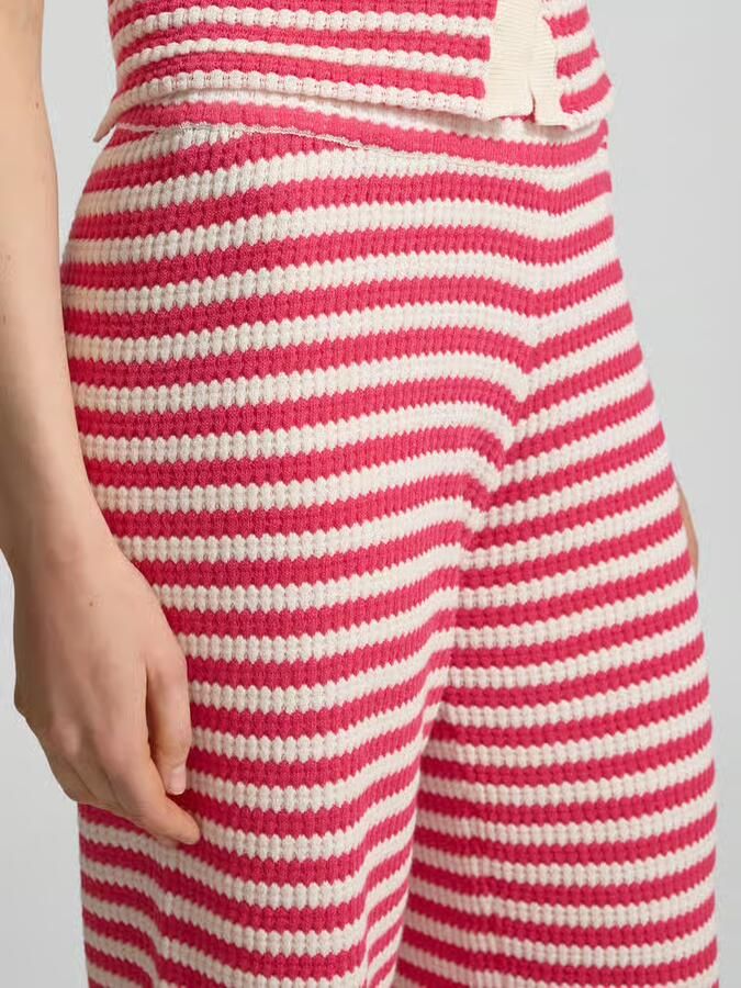 Ichi wide fit stoffen broek met brei-look model 'Lorianna'