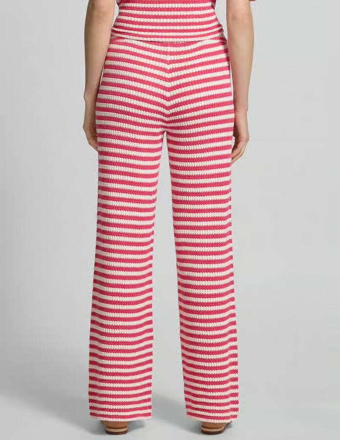 Ichi wide fit stoffen broek met brei-look model 'Lorianna' - Foto 2