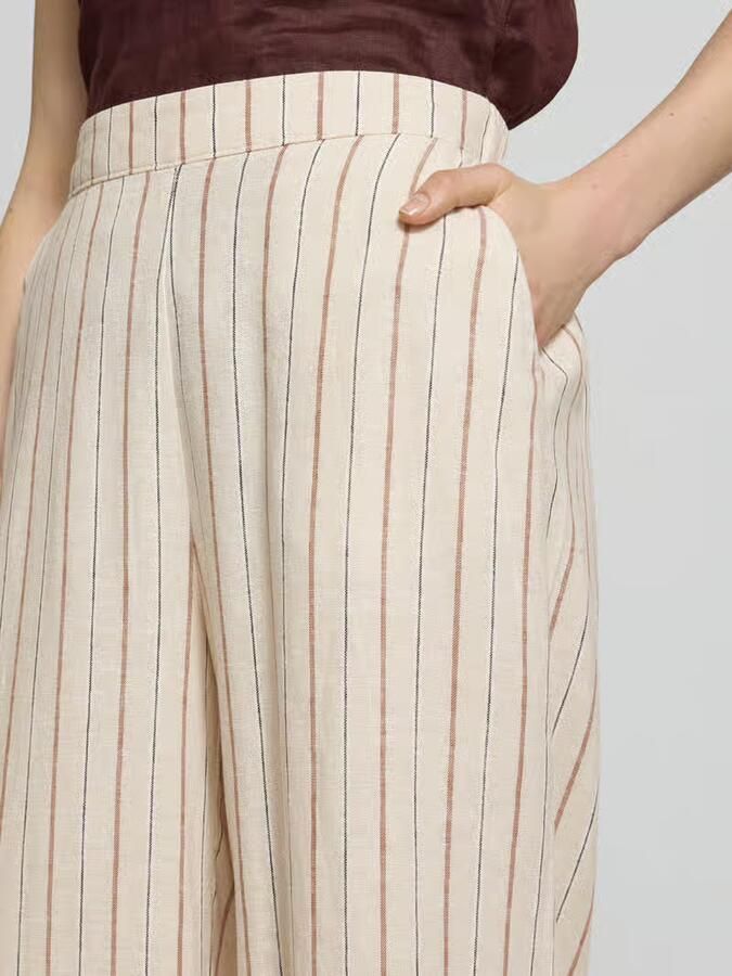 Ichi Wide leg broek met steekzakken model 'LINNO'