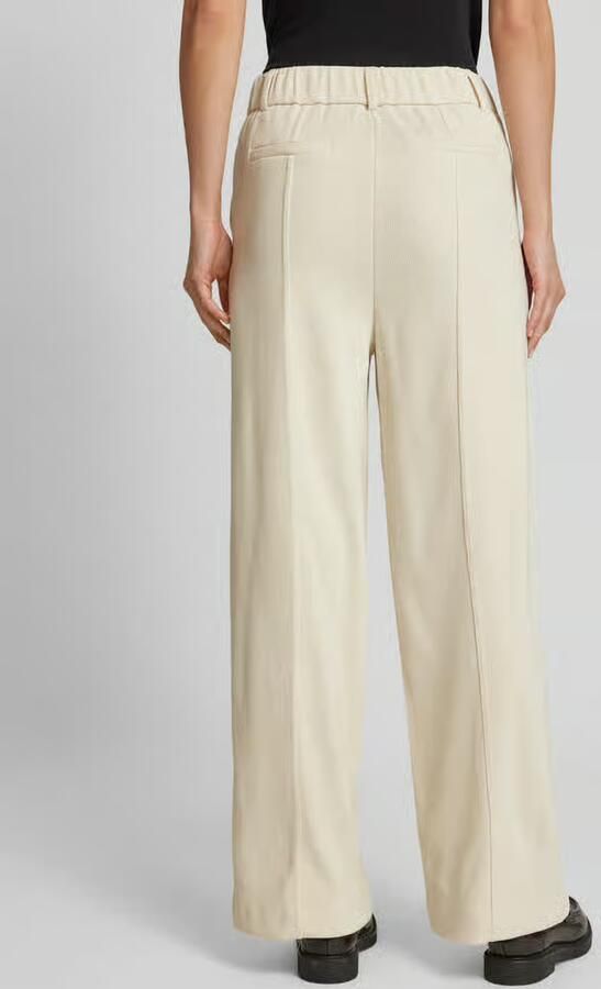 Ichi Wide leg corduroy broek met bandplooien model 'KATE'