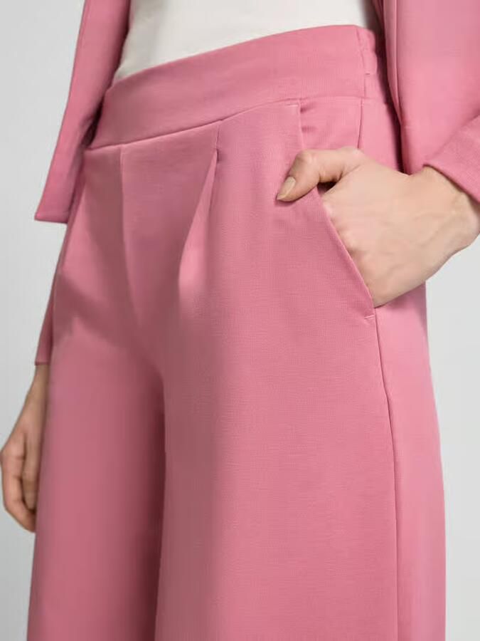 Ichi Wide leg stoffen broek met bandplooien model 'KATE'