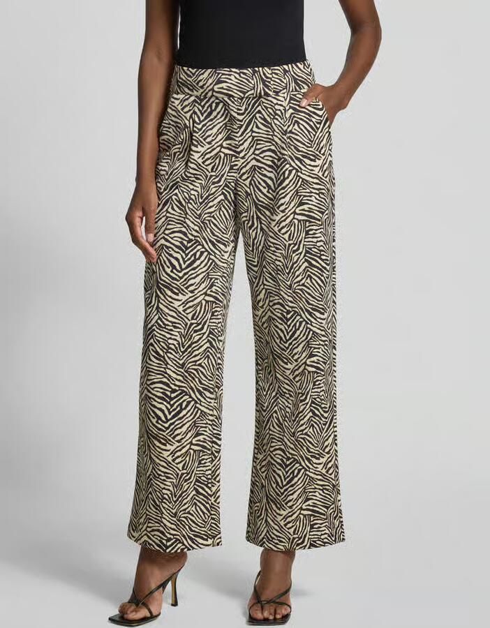 Ichi Wide leg stoffen broek met bandplooien model 'KATE' - Foto 2