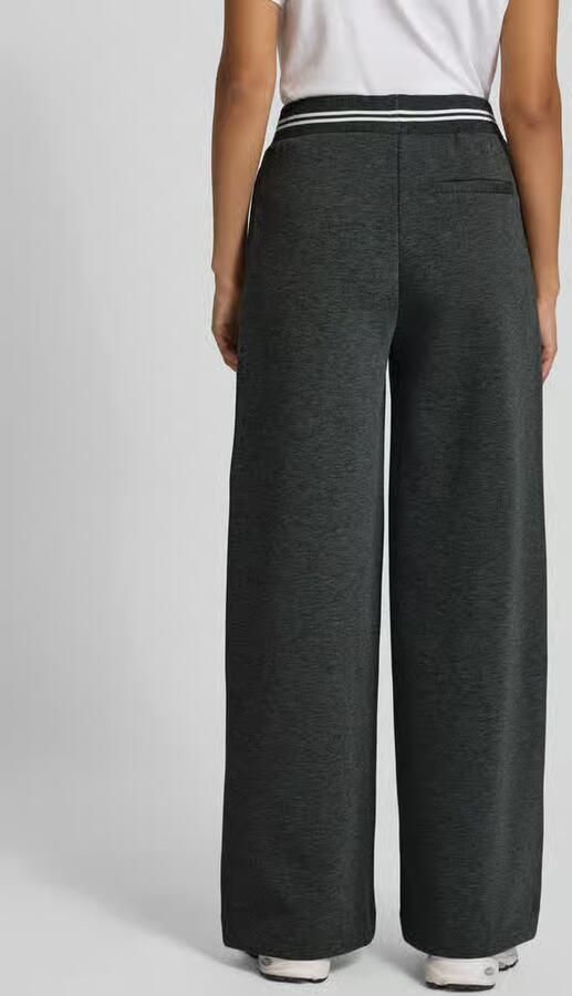 Ichi Wide leg stoffen broek met elastische band model 'KATE'