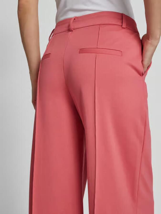 Ichi Wide leg stoffen broek met vaste persplooien model 'KATE'