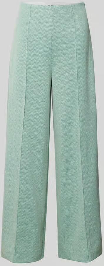 Ichi Wide leg stoffen broek met vaste persplooien model 'KATE'