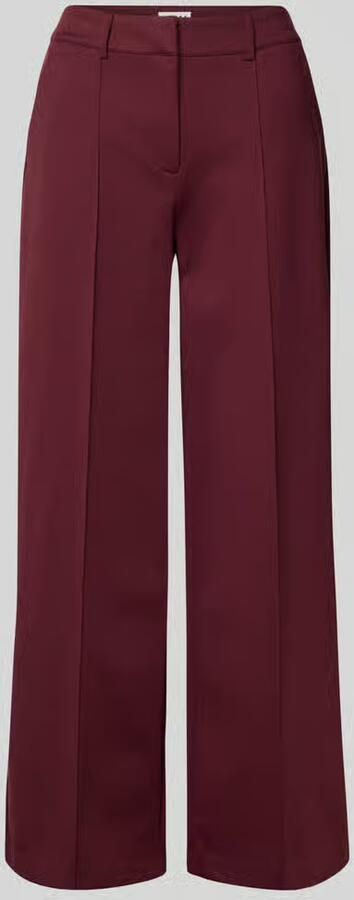 Ichi Wide leg stoffen broek met vaste persplooien model 'KATE'