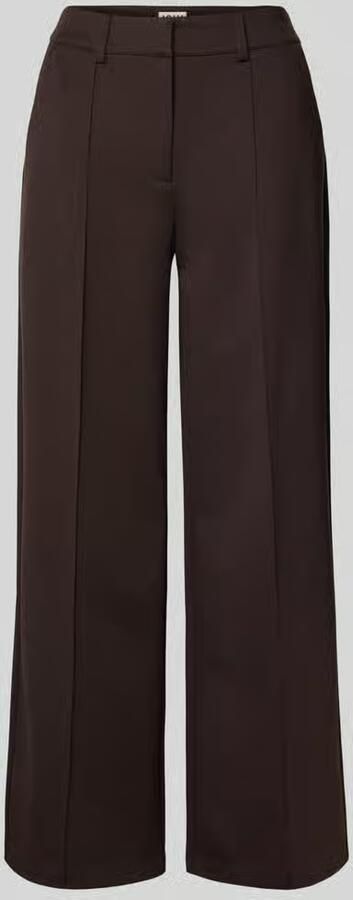 Ichi Wide leg stoffen broek met vaste persplooien model 'KATE'
