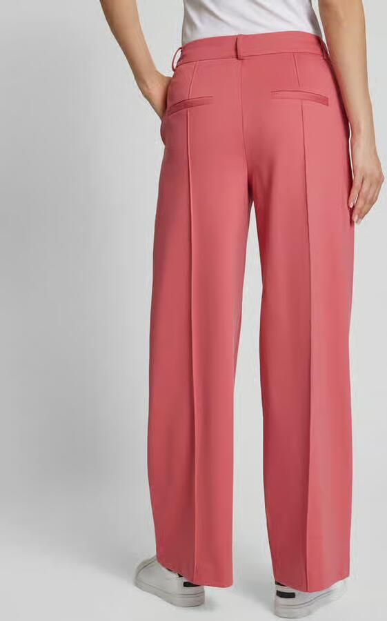 Ichi Wide leg stoffen broek met vaste persplooien model 'KATE'