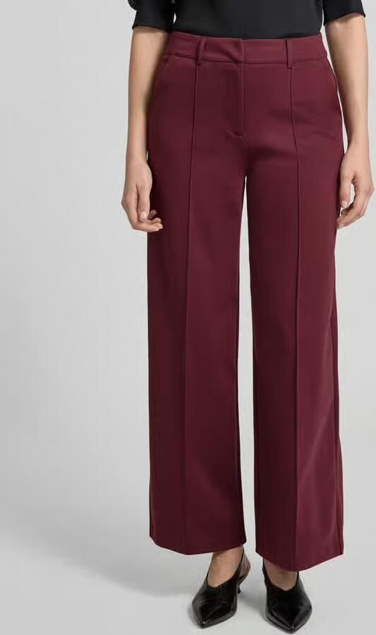 Ichi Wide leg stoffen broek met vaste persplooien model 'KATE' - Foto 3