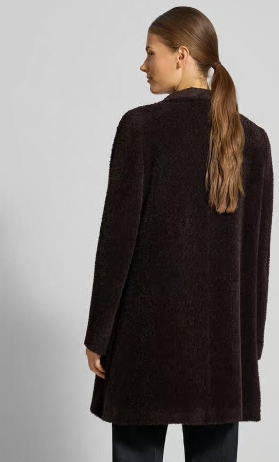 ICONS Cinzia Rocca Lange jas van mix van scheerwol en alpaca met opstaande kraag - Foto 3