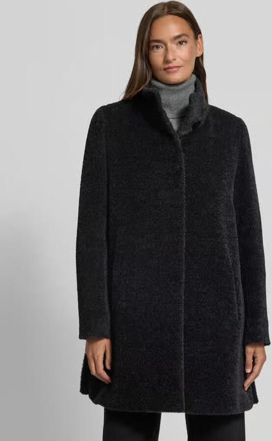 ICONS Cinzia Rocca Lange jas van mix van scheerwol en alpaca met opstaande kraag - Foto 2