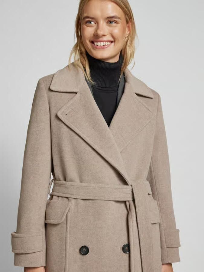 ICONS Cinzia Rocca Regular fit lange wollen jas met kasjmier