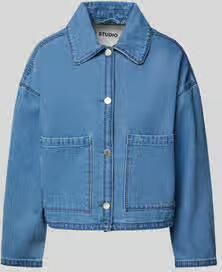 IQ Studio Loose fit jeansjack met wol