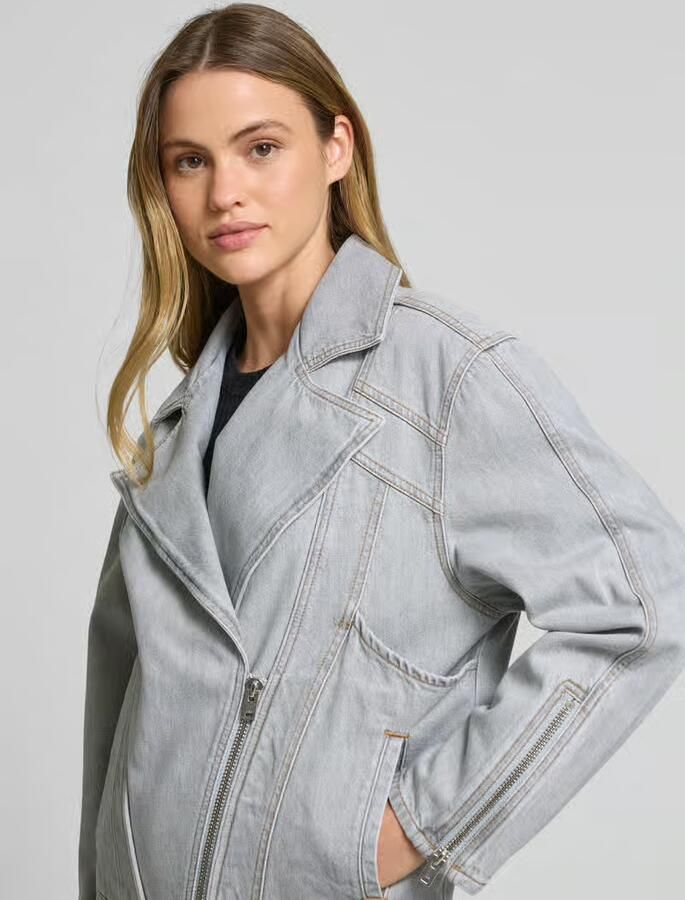 Iro Oversized jeansjack met steekzakken