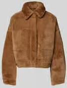 Iro Oversized leren jas met bontlook