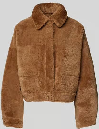 Iro Oversized leren jas met bontlook - Foto 2