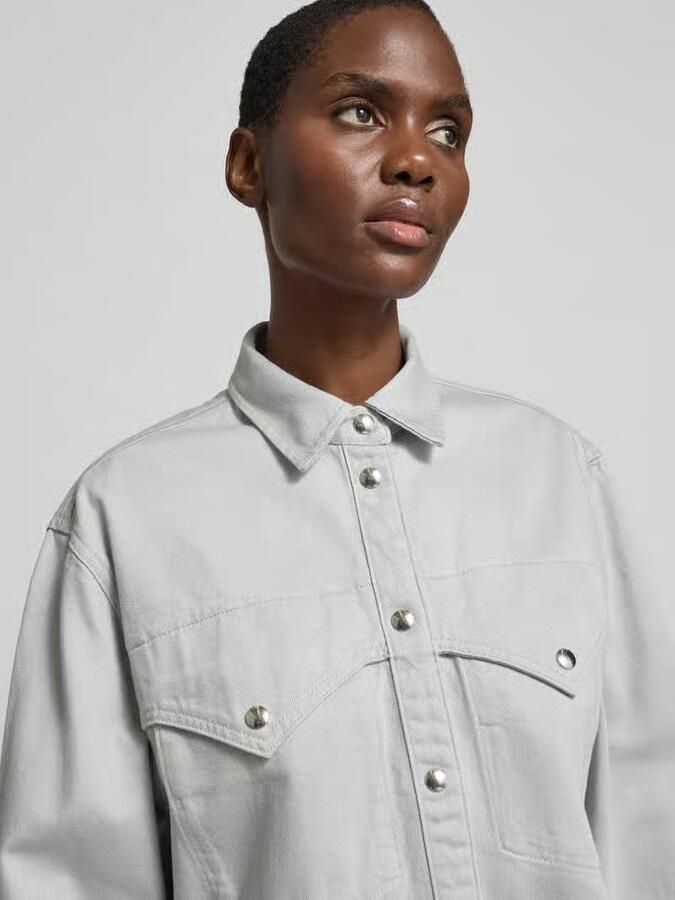 Iro relaxed fit overhemdblouse met borstzakken