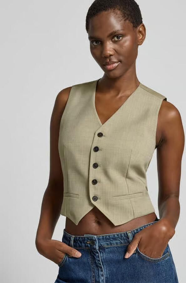 Iro Slim Fit bodywarmer met v-hals