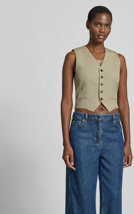 Iro Slim Fit bodywarmer met v-hals - Foto 3