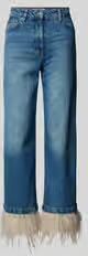 Iro Straight fit jeans met veren