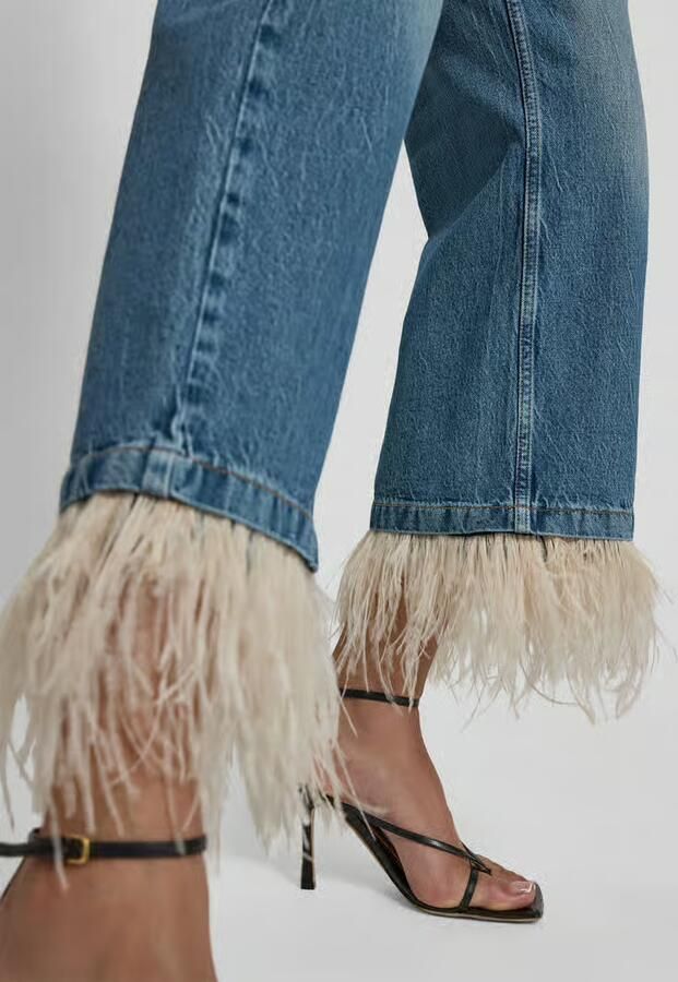 Iro Straight fit jeans met veren - Foto 2
