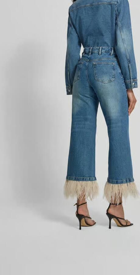 Iro Straight fit jeans met veren - Foto 3