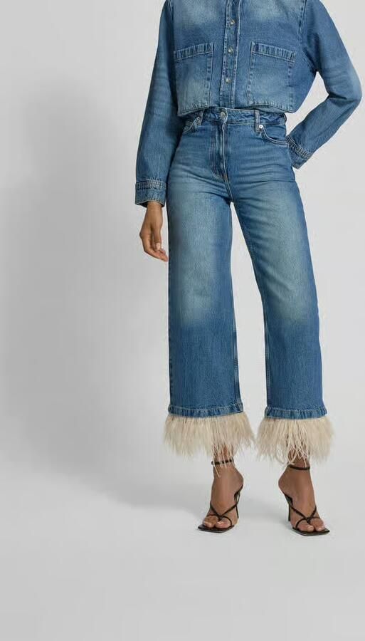 Iro Straight fit jeans met veren - Foto 2