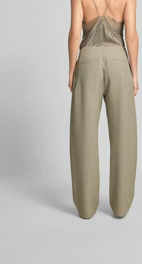 Iro wide fit stoffen broek met bandplooien