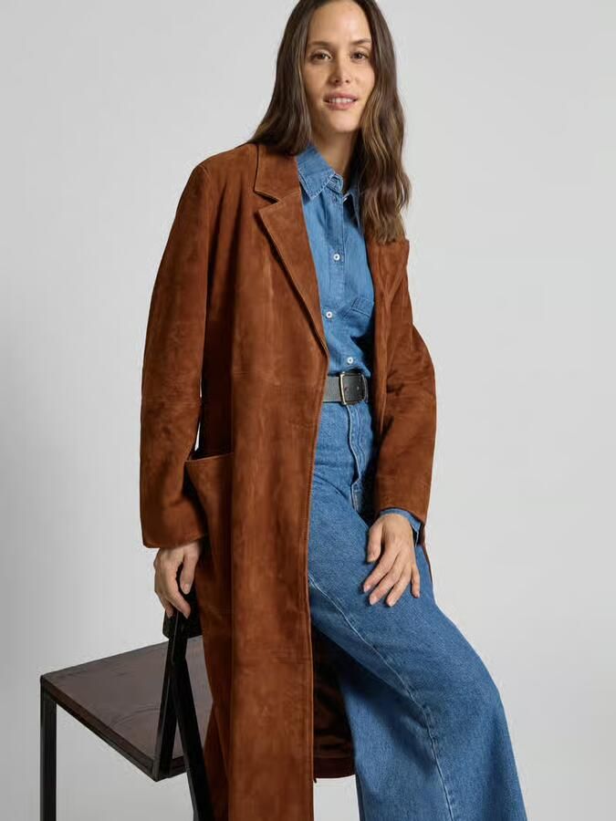 Ivy Oak Lange jas met reverskraag model 'LISA'